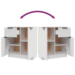 Berkfield Home Sideboards 2 pcs White 60x30x70 cm Engineered Wood - Size: 60 x 30 x 70 cm - thumbnail 9
