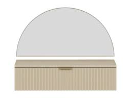 Vente-unique Wall-Mounted Dressing Table With Mirror & LED Lighting - 1 Drawer in Beige - thumbnail 7