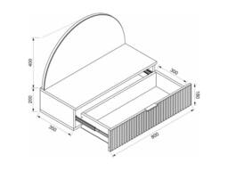 Vente-unique Wall-Mounted Dressing Table With Mirror & LED Lighting - 1 Drawer in Beige - thumbnail 9