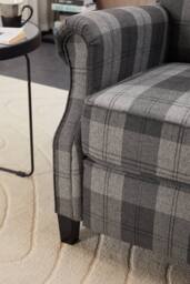 Living and Home Vintage Linen Upholstered Recliner Chair with Adjustable Backrest in Grey - thumbnail 7