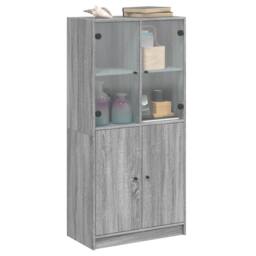 Berkfield Home Highboard with Doors Grey Sonoma 68x37x142 cm Engineered Wood - Size: 68 x 37 x 142 cm - thumbnail 5