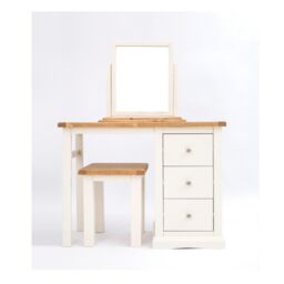Cabinet Bits Castelli 3 Drawer Dressing Table Set Chrome Knob in Off-White