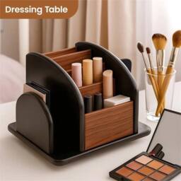 VOGREX Wooden Revolving Desk Organizer For Remote Controls in Brown - thumbnail 5
