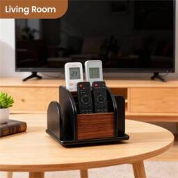 VOGREX Wooden Revolving Desk Organizer For Remote Controls in Brown - thumbnail 4