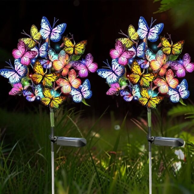 Garden Greatness 2 Pack Butterfly Solar Garden Stake Lights Outdoor LED - Size: 1 Pack - image 1
