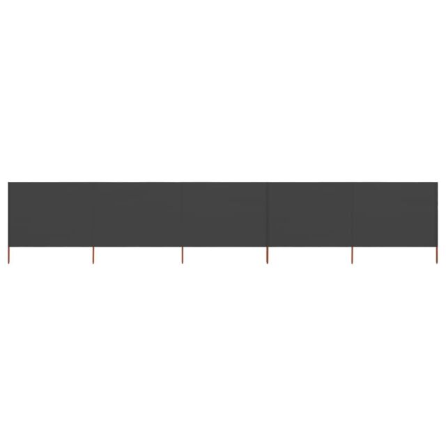Berkfield Home 5-panel Wind Screen Fabric 600x80 cm Anthracite in Black - image 1