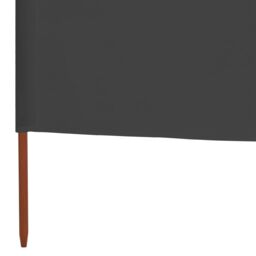 Berkfield Home 5-panel Wind Screen Fabric 600x80 cm Anthracite in Black - thumbnail 5