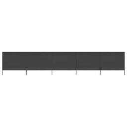 Berkfield Home 5-panel Wind Screen Fabric 600x80 cm Anthracite in Black - thumbnail 1