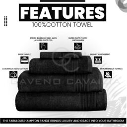 GAVENO CAVAILIA 4 Pack Hampton Towel in Black - thumbnail 2