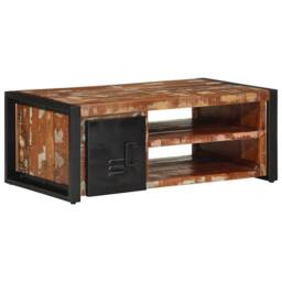 Berkfield Home Coffee Table Multicolour 90x50x36 cm Solid Wood Reclaimed - Size: 90 x 50 x 36 cm