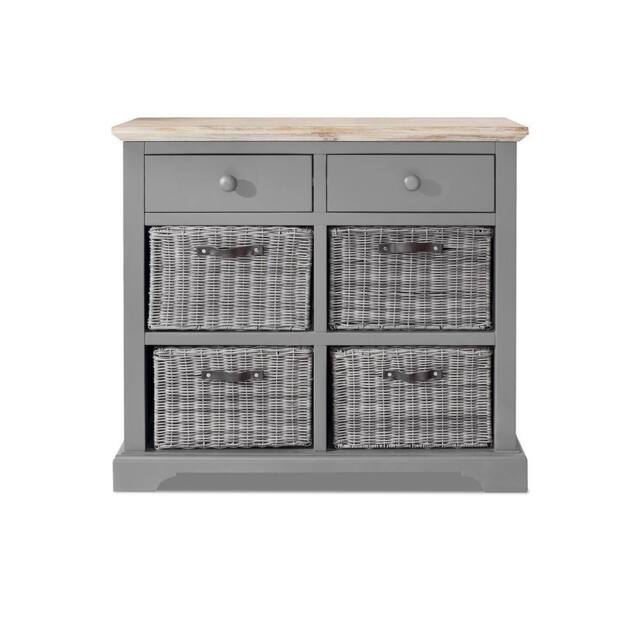 Statement Furniture Florence Sideboard with 2 Drawers & Removable Storage Baskets in Light Grey - image 1