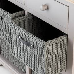 Statement Furniture Florence Sideboard with 2 Drawers & Removable Storage Baskets in Light Grey - thumbnail 3
