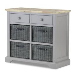 Statement Furniture Florence Sideboard with 2 Drawers & Removable Storage Baskets in Light Grey - thumbnail 2