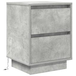 Berkfield Home Bedside Cabinet with LED Lights¬†Concrete Grey 38x34x50 cm - Size: 38 x 34 x 50 cm - thumbnail 3
