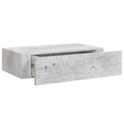 Berkfield Home Elegant Wall-mounted Drawer Shelf Concrete Grey 40x23.5x10cm MDF - Size: 40x23.5x10 cm - thumbnail 3