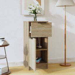 Berkfield Home Sideboard Sonoma Oak 30x30x70 cm Engineered Wood in Brown - Size: 30 x 30 x 70 cm - thumbnail 1