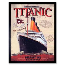 "Artery8 Travel Transport Titanic Liner Disaster Queen Ocean Framed Art Print in Red - Size: W12"" x H16""" - thumbnail 1
