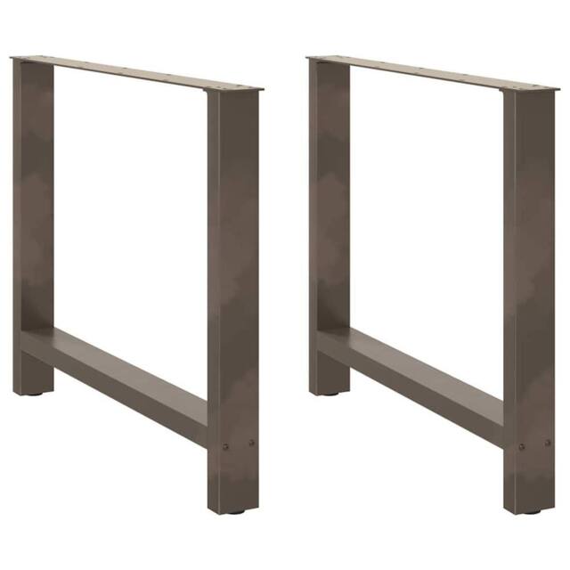 Berkfield Home Coffee Table Legs Natural Steel 2 pcs 100x(72-73) cm Steel in Grey - image 1