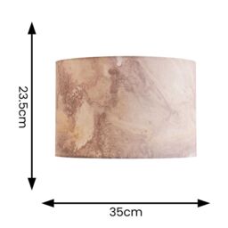 ValueLights Leanne Marble Effect Fabric Drum Easy Fit Ceiling Pendant Lamp Shade - thumbnail 7