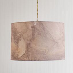 ValueLights Leanne Marble Effect Fabric Drum Easy Fit Ceiling Pendant Lamp Shade - thumbnail 1