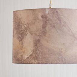ValueLights Leanne Marble Effect Fabric Drum Easy Fit Ceiling Pendant Lamp Shade - thumbnail 4