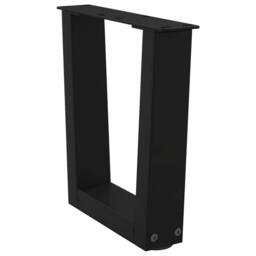 Berkfield Home Modern Dining Table Legs V-Shape 2 pcs Black 40x(30-31.3) cm Steel - thumbnail 4