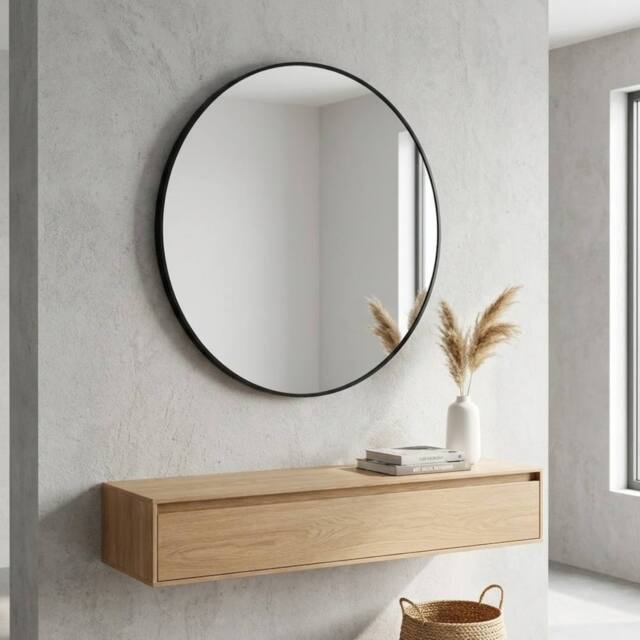 Garden Greatness Relica Large Round Black wall Mirror - Size: 1 Pack - image 1