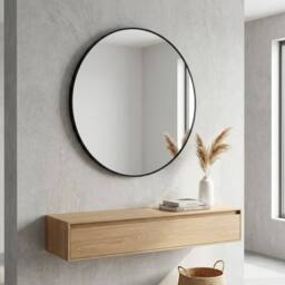 Garden Greatness Relica Large Round Black wall Mirror - Size: 1 Pack - thumbnail 1