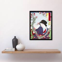 Artery8 Tsukioka Yoshitoshi Japanese Woman by a Plum Tree Framed Art Print - Size: A4 - thumbnail 4