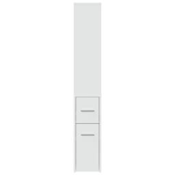 Berkfield Home Narrow Bathroom Cupboard with Wheels White Engineered Wood - thumbnail 5