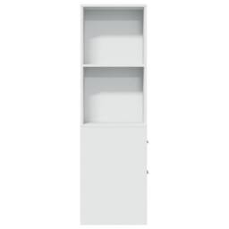 Berkfield Home Narrow Bathroom Cupboard with Wheels White Engineered Wood - thumbnail 4