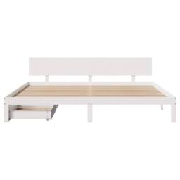 Berkfield Home Bed Frame with Drawers without Mattress White 200x200 cm - thumbnail 4