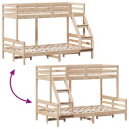 Berkfield Home Beautiful Bunk Bed without Mattress 90x200/120x200 cm Solid Wood in Light Brown - thumbnail 8