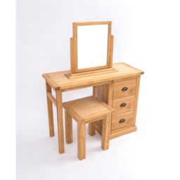 Cabinet Bits Lucca 3 Drawer Dressing Table Set Brass Cup Handle in Light Brown - thumbnail 3