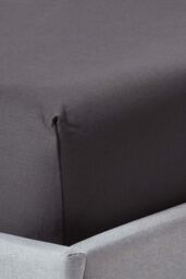 Homescapes Egyptian Cotton Fitted Sheet 12 inch 1000 Thread Count in Charcoal - Size: Single Fitted
