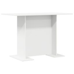 Berkfield Home Dining Table White 110x60x75 cm Engineered Wood - Size: 110 x 60 x 75 cm - thumbnail 2