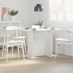 Berkfield Home Dining Table White 110x60x75 cm Engineered Wood - Size: 110 x 60 x 75 cm