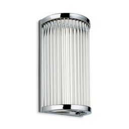 Netlighting Jewel Integrated LED Bathroom Flush Wall Light Chrome with Clear Glass Rods IP44 in Grey