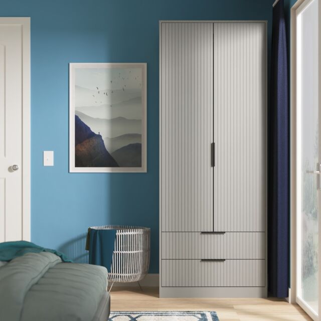 Ready Assembled 2 U Menai 2 Door 2 Drawer Wardrobe (Ready Assembled) in Dark Grey - image 1