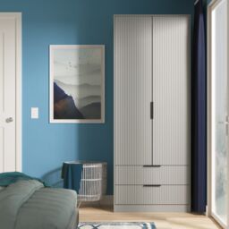 Ready Assembled 2 U Menai 2 Door 2 Drawer Wardrobe (Ready Assembled) in Dark Grey - thumbnail 1