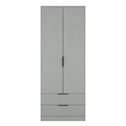 Ready Assembled 2 U Menai 2 Door 2 Drawer Wardrobe (Ready Assembled) in Dark Grey - thumbnail 2