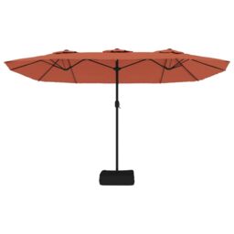 Berkfield Home Double-Head Parasol Terracotta 449x245 cm in Orange - thumbnail 4