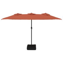 Berkfield Home Double-Head Parasol Terracotta 449x245 cm in Orange - thumbnail 3