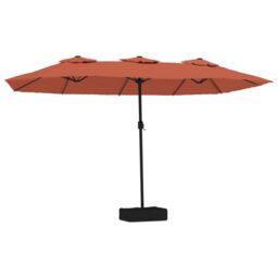 Berkfield Home Double-Head Parasol Terracotta 449x245 cm in Orange - thumbnail 2