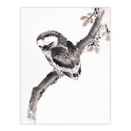Artery8 Katsushika Hokusai Framed Wall Art Print Owl 1841 Album Of Sketches in Grey - Size: A4 - thumbnail 3