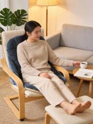 Living and Home Soft Plush Anti-Slip Seat Cushion with Elastic Straps in Grey - thumbnail 3