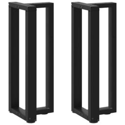 Berkfield Home Console Table Legs T-Shaped¬†2 pcs Black 25x28x(72-73) cm Steel - thumbnail 1