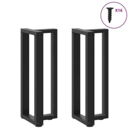 Berkfield Home Console Table Legs T-Shaped¬†2 pcs Black 25x28x(72-73) cm Steel - thumbnail 3