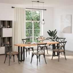 Berkfield Home Console Table Legs T-Shaped¬†2 pcs Black 25x28x(72-73) cm Steel - thumbnail 2