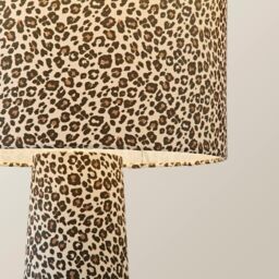 ValueLights Bertie Leopard Print Full Fabric Midi Floor Lamp in Tan - thumbnail 4